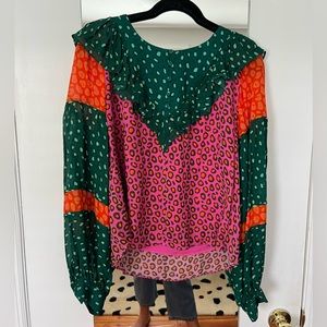 FARM Rio for Anthro leopard blouse